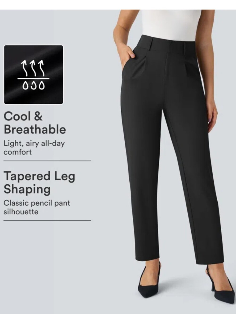 NWT Halara Flex High Waisted Pocket Solid Work Tapered Pant
